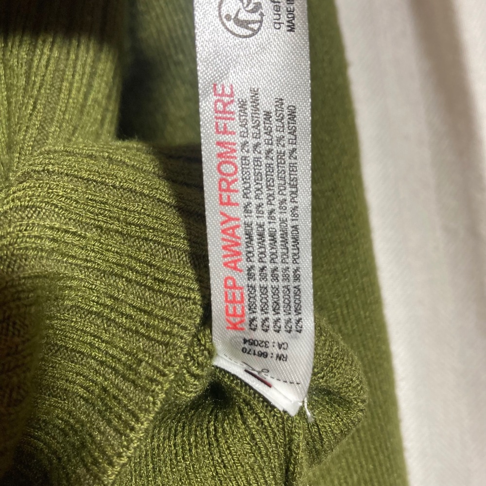 Daily Practice by Anthropologie Green Knit Hoodie Sweater S Ribbed Trim Pocket - Picture 5 of 6